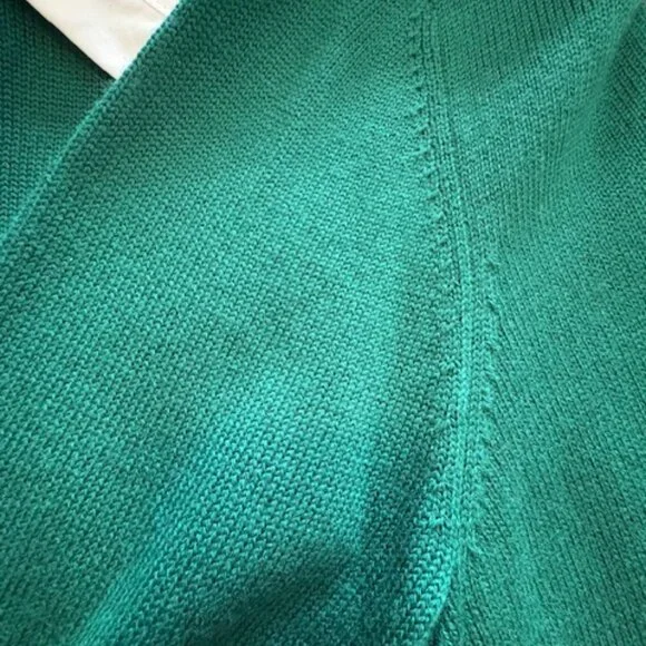 Karl Lagerfeld Paris Layered Essentials - Green Wool Blend Holiday Sweater Sz L - Picture 5 of 14